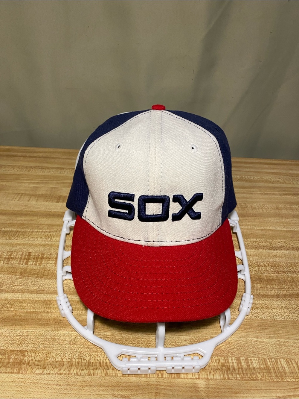 Vintage Chicago White Sox MLB Spellout Fitted Baseball Cap USA  Colorblock Sz  8